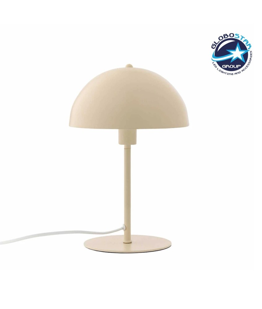 GLOBOSTAR® GASCEIO 204-0140 Μοντέρνο Επιτραπέζιο Φωτιστικό Πορτατίφ με Ντουί 1 x E27 AC 220-240V IP20 - Μπεζ - Μ25 x Π25 x Υ39cm